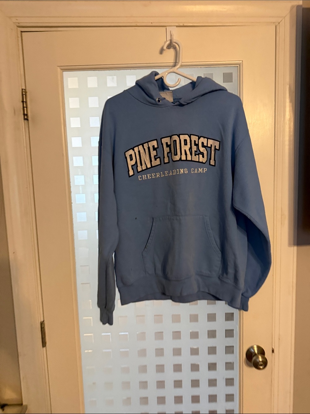 Light Blue pine forest cheer camp Hooded Sweater -